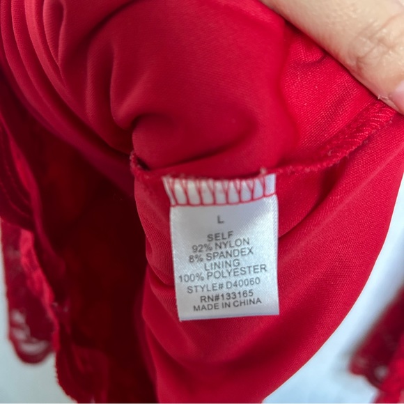 Red Laced Romper (SOLD AS IS) - Picture 5 of 7